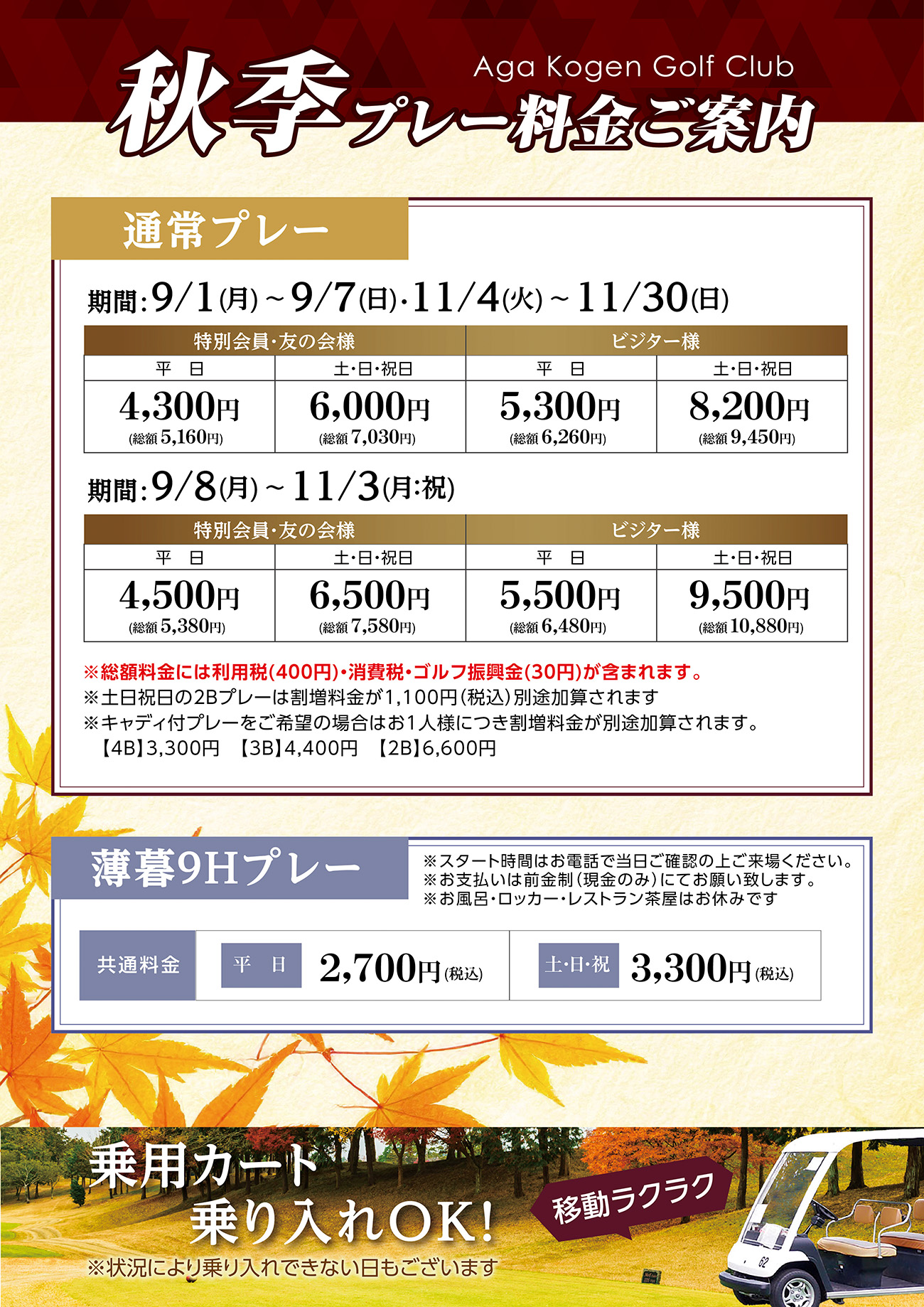 プレー料金